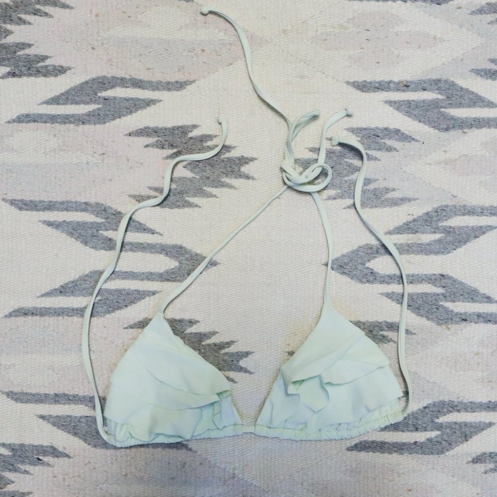 Boys and Arrows bikini top ruffle seafoam green